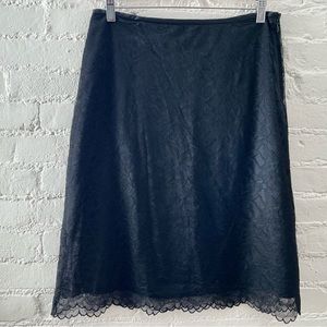 George Womens Black Lace A Line Skirt Knee Length Size 10